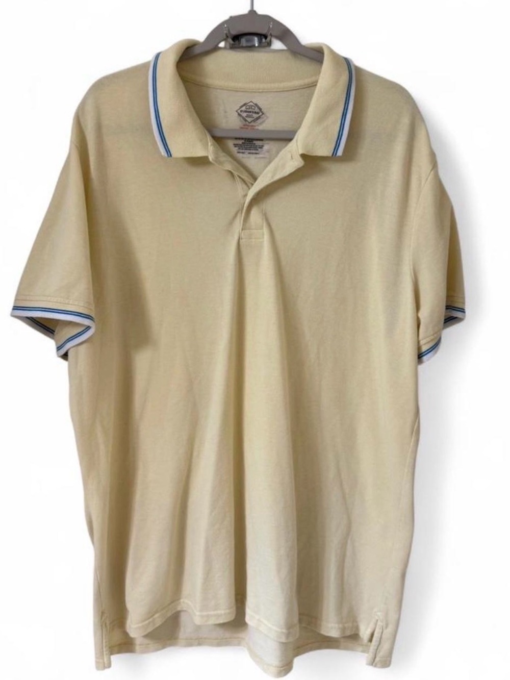 St. John's Bay Cream Polo with Blue Trim